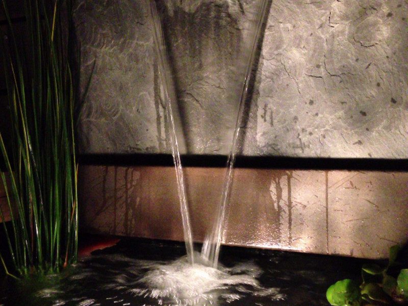 water feature at night