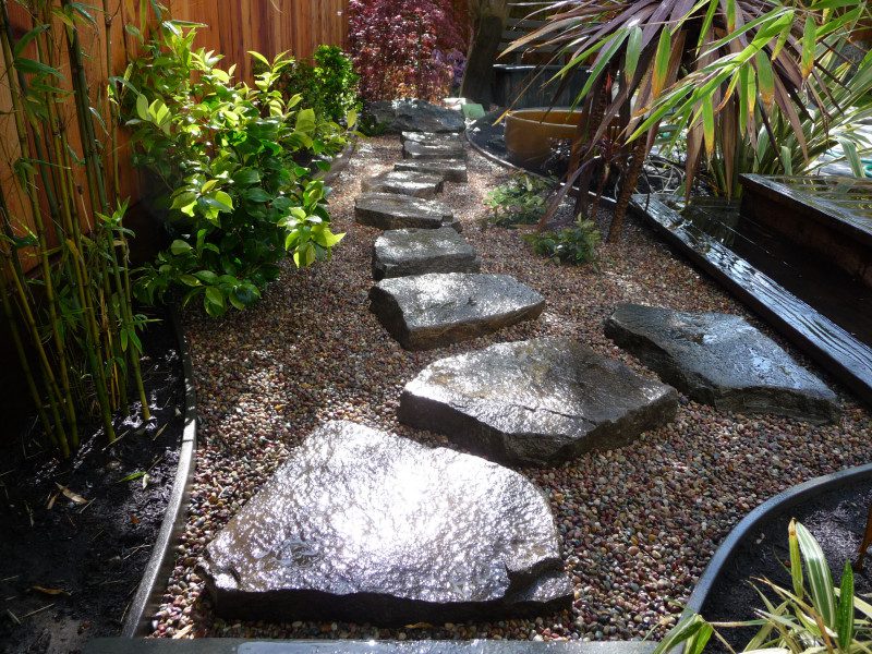 raised rock path